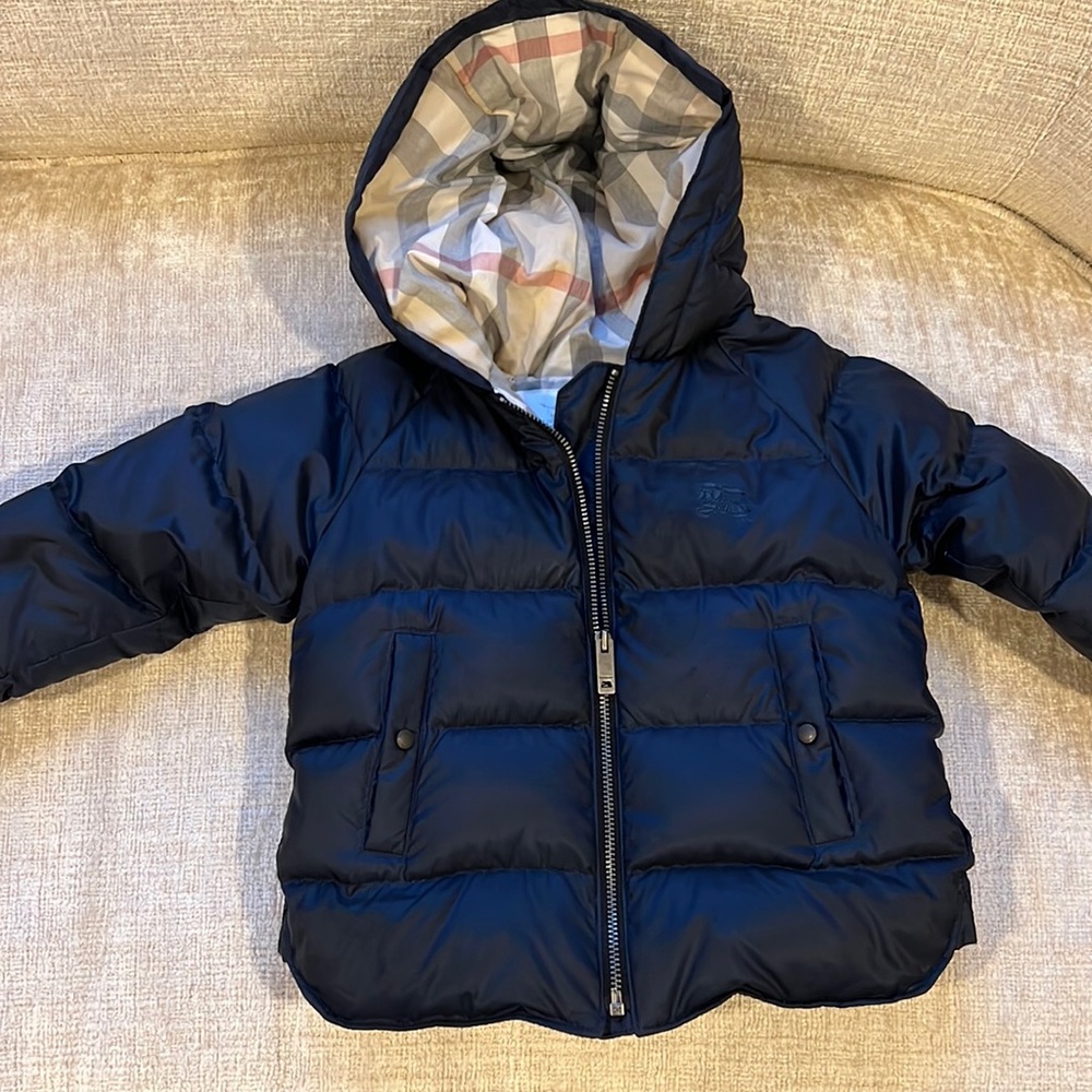 Burberry puffer jacket size 9 months